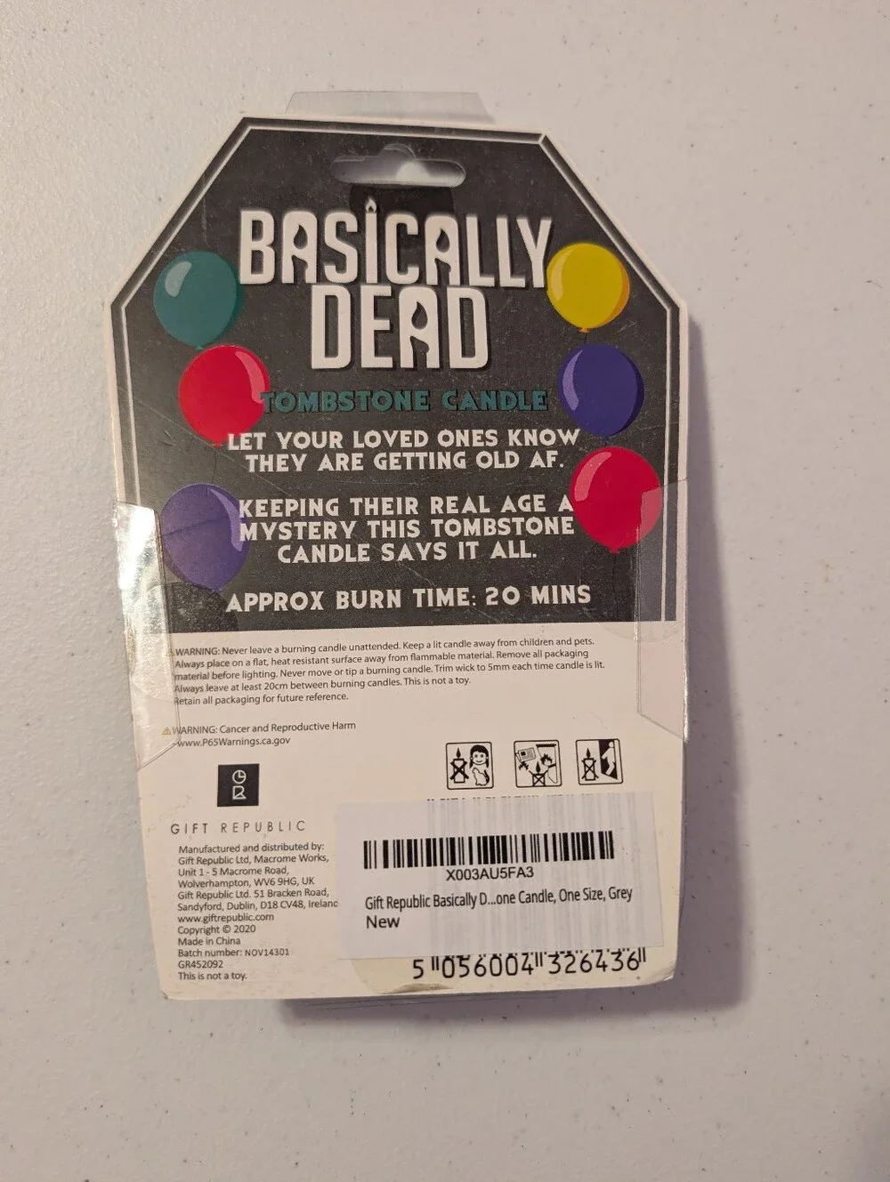 Basically Dead Birthday Candle - Funny Gag Prank Joke Cake Topper Over the Hill